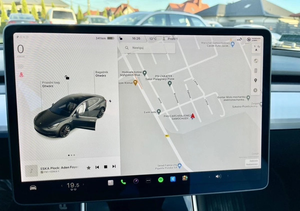 Tesla Model 3 cena 144894 przebieg: 65000, rok produkcji 2020 z Płock małe 301